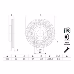 Disque de frein BOSCH 0 986 479 A00 avant, ventilé, à haute teneur en carbone, 1 pièce - Vue supplémentaire 7