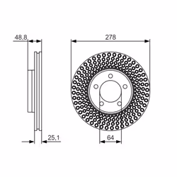 Disque de frein BOSCH 0 986 479 699 avant, ventilé, à haute teneur en carbone, 1 pièce