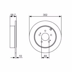 Disque de frein BOSCH 0 986 479 532 arrière, plein, 1 pièce - Vue supplémentaire 7