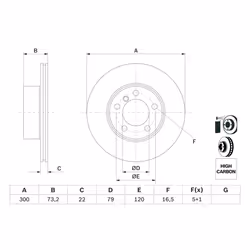 Disque de frein BOSCH 0 986 479 A18 avant, ventilé, à haute teneur en carbone, 1 pièce - Vue supplémentaire 7