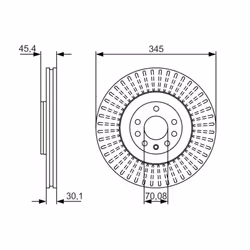 Disque de frein BOSCH 0 986 479 A24 avant, ventilé, à haute teneur en carbone, 1 pièce