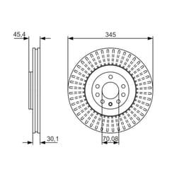 Disque de frein BOSCH 0 986 479 A24 avant, ventilé, à haute teneur en carbone, 1 pièce