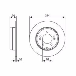 Disque de frein BOSCH 0 986 479 A45 arrière, plein, 1 pièce