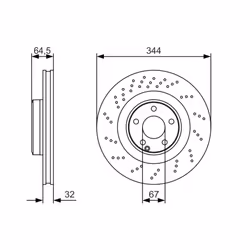 Disque de frein BOSCH 0 986 479 A17 avant, ventilé, à haute teneur en carbone, 1 pièce - Vue supplémentaire 7