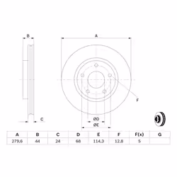 Disque de frein BOSCH 0 986 479 A28 avant, ventilé, 1 pièce - Vue supplémentaire 7