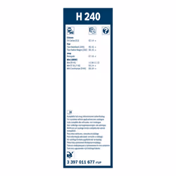 Balai d'essuie-glace BOSCH 3 397 011 677, Twin H240, 240mm, Arrière, 1 pièce - Vue supplémentaire 6