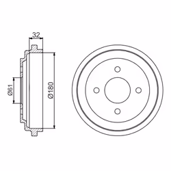 Tambour de frein BOSCH 0 986 477 164