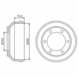 Tambour de frein BOSCH 0 986 477 195
