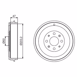 Tambour de frein BOSCH 0 986 477 207