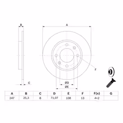 Disque de frein BOSCH 0 986 479 B35 arrière, plein, 1 pièce - Vue supplémentaire 7