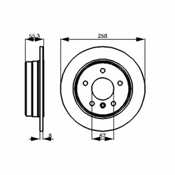 Disque de frein BOSCH 0 986 479 B36 arrière, plein, 1 pièce - Vue supplémentaire 7