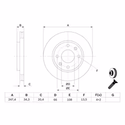 Disque de frein BOSCH 0 986 479 B32 avant, ventilé, 1 pièce - Vue supplémentaire 7