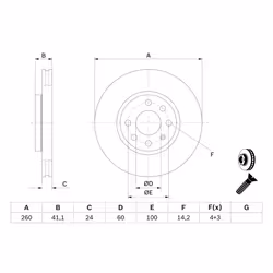 Disque de frein BOSCH 0 986 479 B46 avant, ventilé, 1 pièce - Vue supplémentaire 7