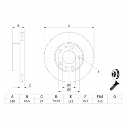 Disque de frein BOSCH 0 986 479 B34 avant, ventilé, 1 pièce - Vue supplémentaire 7