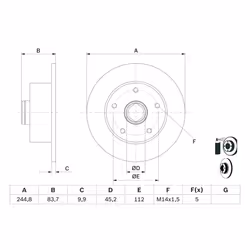 Disque de frein BOSCH 0 986 479 B48 arrière, plein, 1 pièce - Vue supplémentaire 5