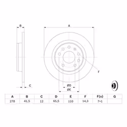 Disque de frein BOSCH 0 986 479 B74 arrière, plein, 1 pièce - Vue supplémentaire 7