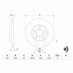 Disque de frein BOSCH 0 986 479 B66 avant, ventilé, 1 pièce - Vue supplémentaire 7