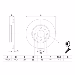 Disque de frein BOSCH 0 986 479 B76 avant, ventilé, 1 pièce - Vue supplémentaire 7