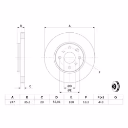 Disque de frein BOSCH 0 986 479 B91 avant, ventilé, 1 pièce - Vue supplémentaire 6