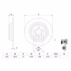 Disque de frein BOSCH 0 986 479 B94 arrière, plein, 1 pièce - Vue supplémentaire 7