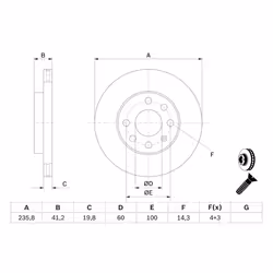 Disque de frein BOSCH 0 986 479 B84 avant, ventilé, 1 pièce - Vue supplémentaire 7