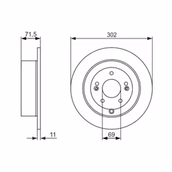 Disque de frein BOSCH 0 986 479 C15 arrière, plein, 1 pièce - Vue supplémentaire 7