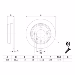 Disque de frein BOSCH 0 986 479 C14 arrière, plein, 1 pièce - Vue supplémentaire 7