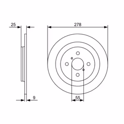 Disque de frein BOSCH 0 986 479 C05 arrière, plein, 1 pièce - Vue supplémentaire 7