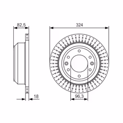 Disque de frein BOSCH 0 986 479 U29 arrière, ventilé, 1 pièce