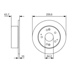 Disque de frein BOSCH 0 986 479 V39 arrière, plein, 1 pièce