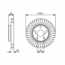 Disque de frein BOSCH 0 986 479 A62 avant, ventilé, 1 pièce - Vue supplémentaire 7