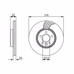 Disque de frein BOSCH 0 986 479 C19 avant, ventilé, à haute teneur en carbone, 1 pièce - Vue supplémentaire 7