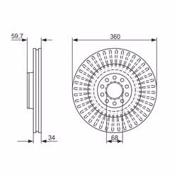 Disque de frein BOSCH 0 986 479 B97 avant, ventilé, à haute teneur en carbone, 1 pièce - Vue supplémentaire 7