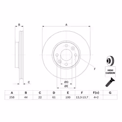 Disque de frein BOSCH 0 986 479 C17 avant, ventilé, à haute teneur en carbone, 1 pièce - Vue supplémentaire 7