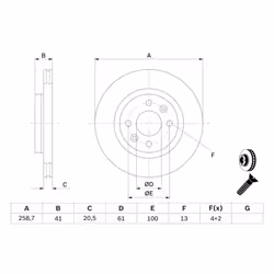 Disque de frein BOSCH 0 986 479 B21 avant, ventilé, 1 pièce - Vue supplémentaire 7