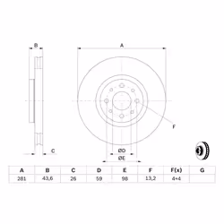 Disque de frein BOSCH 0 986 479 B52 avant, ventilé, 1 pièce - Vue supplémentaire 7