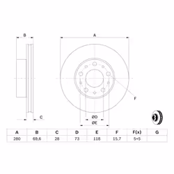 Disque de frein BOSCH 0 986 479 B99 avant, ventilé, 1 pièce - Vue supplémentaire 7