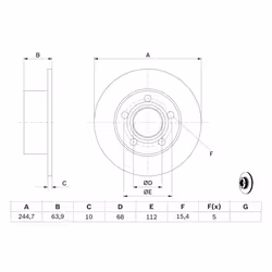 Disque de frein BOSCH 0 986 479 B22 arrière, plein, 1 pièce - Vue supplémentaire 7