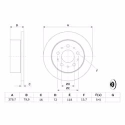 Disque de frein BOSCH 0 986 479 C10 arrière, plein, 1 pièce - Vue supplémentaire 7