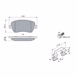 Jeu de plaquettes de frein BOSCH 0 986 494 592, avant - Vue supplémentaire 6