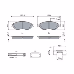 Jeu de plaquettes de frein BOSCH 0 986 494 581, avant - Vue supplémentaire 8