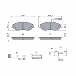 Jeu de plaquettes de frein BOSCH 0 986 494 591, avant - Vue supplémentaire 8
