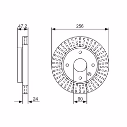 Disque de frein BOSCH 0 986 479 A54 avant, ventilé, 1 pièce - Vue supplémentaire 7