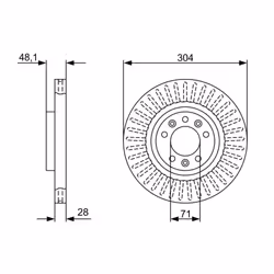 Disque de frein BOSCH 0 986 479 A89 avant, ventilé, à haute teneur en carbone, 1 pièce - Vue supplémentaire 7