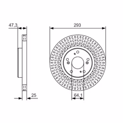 Disque de frein BOSCH 0 986 479 B02 avant, ventilé, 1 pièce - Vue supplémentaire 7