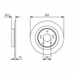 Disque de frein BOSCH 0 986 479 B04 arrière, plein, 1 pièce - Vue supplémentaire 7