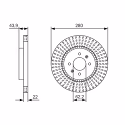 Disque de frein BOSCH 0 986 479 B05 avant, ventilé, 1 pièce - Vue supplémentaire 7