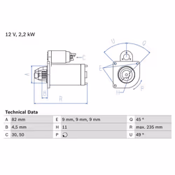 Démarreur BOSCH 0 986 025 550 - Vue supplémentaire 3
