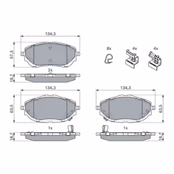 Jeu de plaquettes de frein BOSCH 0 986 494 676, avant - Vue supplémentaire 8