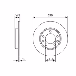Disque de frein BOSCH 0 986 479 C23 arrière, plein, 1 pièce - Vue supplémentaire 7